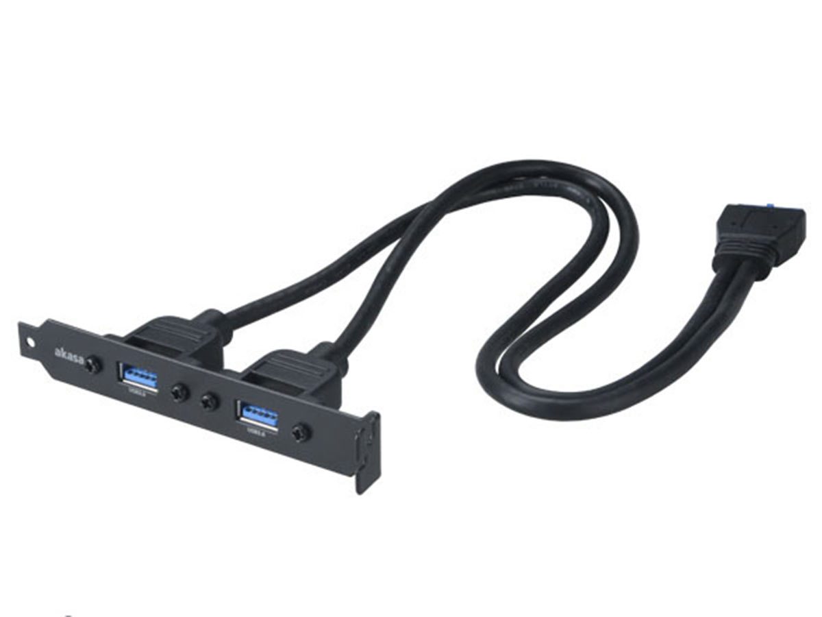mini-itx.com: USB 3.0 Header cable to 2x USB 3.0 Type-A on PCI Plate cable